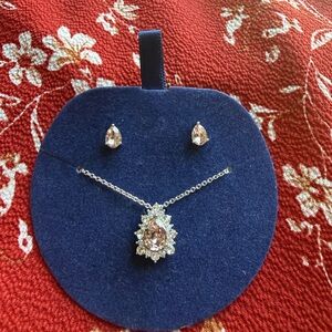 Kohl's Silver and Pink Gemstone Necklace Set